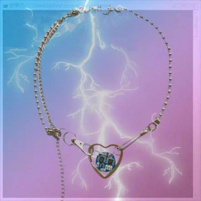 Y2K Jewelry Creative Electronic Chip Κρεμαστό Κολιέ Σχέδιο Μόδας Κολιέ Egirl Heart Φουτουριστικά Αξεσουάρ Αισθητικής 2000