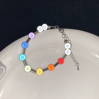 Jauna atstarojoša krāsaina krelles rokassprādze vīriešiem Sievietēm Foršs šarms Radošas modernas rotaslietas Hip Hop Rock Street Aksesuāri Dāvana