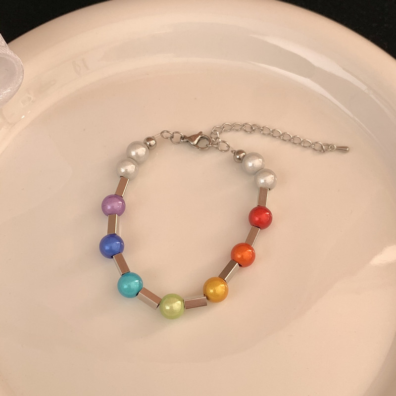 Jauna atstarojoša krāsaina krelles rokassprādze vīriešiem Sievietēm Foršs šarms Radošas modernas rotaslietas Hip Hop Rock Street Aksesuāri Dāvana