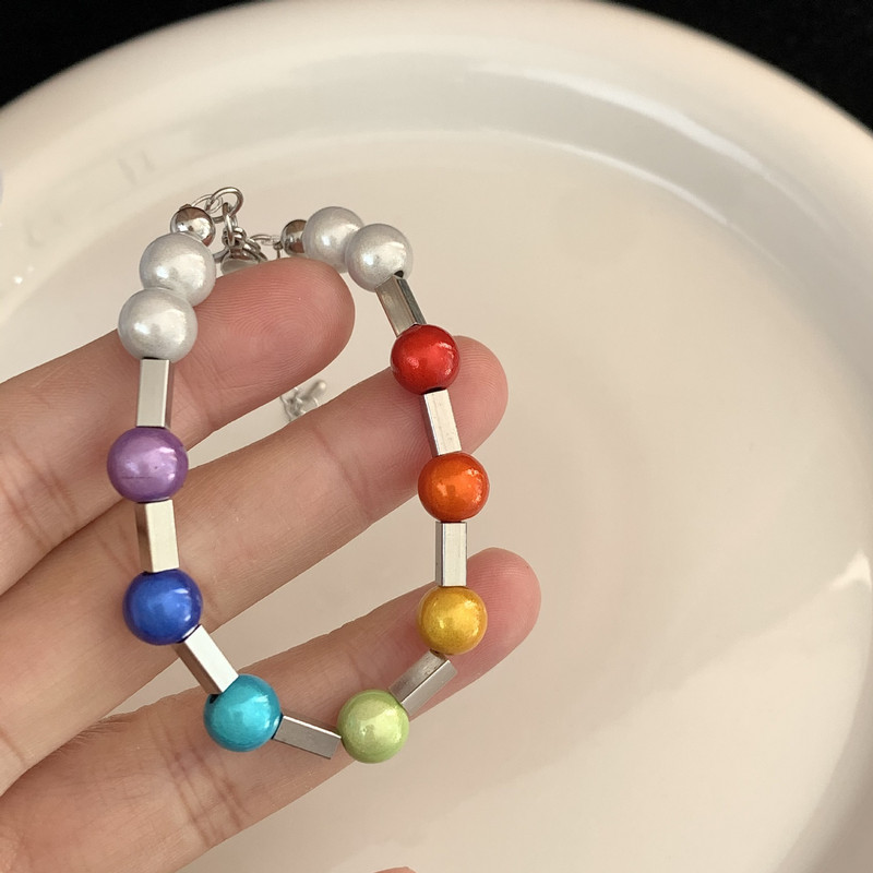 Jauna atstarojoša krāsaina krelles rokassprādze vīriešiem Sievietēm Foršs šarms Radošas modernas rotaslietas Hip Hop Rock Street Aksesuāri Dāvana