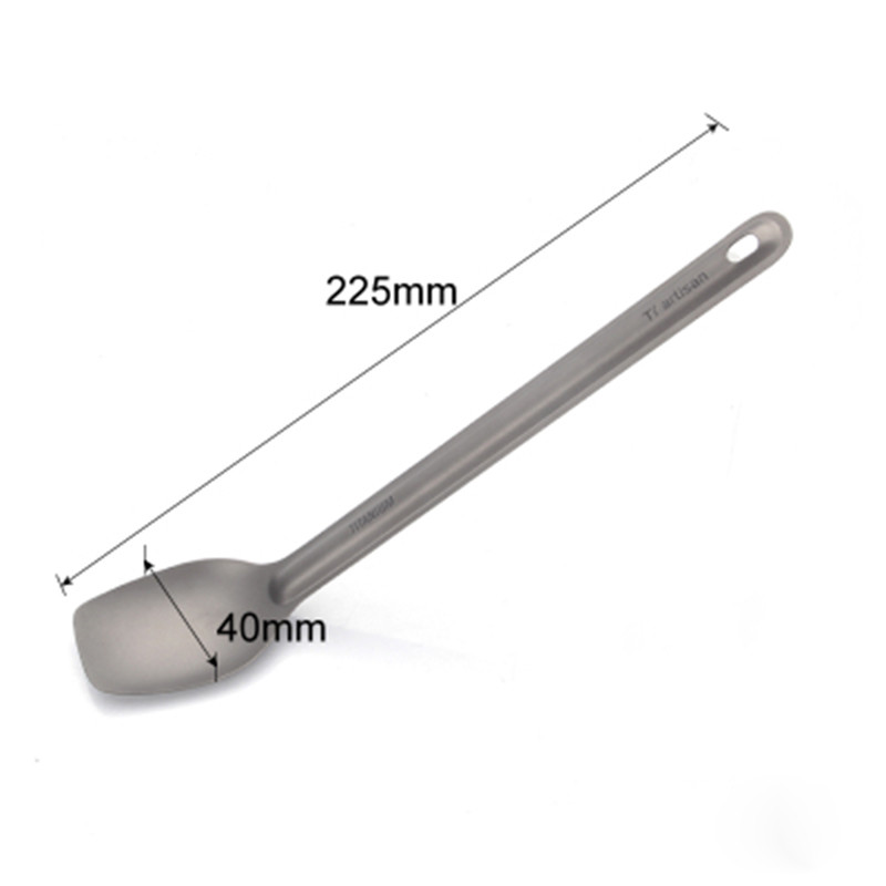 Tiartisan Long Handle Spoon Picnic Κουτάλι Titanium 225mm Camping Spoon Outdoor Titanium Tagnery Western Dessert Ta8120