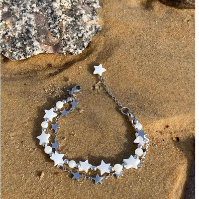 Harajuku Fashion Star Pentagram kagylógyöngyök karkötő nőknek Vintage Cool Charm Y2k kiegészítők 2023 Felkapott ékszer ajándék