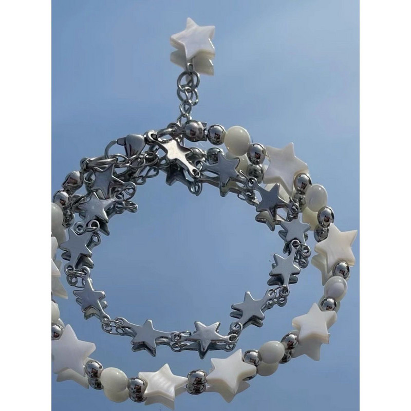 Harajuku Fashion Star Pentagram kagylógyöngyök karkötő nőknek Vintage Cool Charm Y2k kiegészítők 2023 Felkapott ékszer ajándék