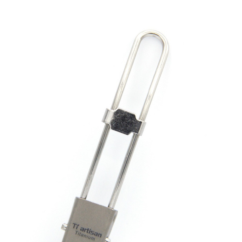 Tiartisan Titanium Hajtogatott nyél Spoon Camping Evőeszközök Hordozható Piknik étkészlet 304 Rozsdamentes acél nyéllel Spork Kés