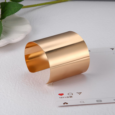 2022. Nova Boho široka manšeta Otvorena narukvica Punk Cool Psycho Sjajna prstenasta narukvica Ženski podesivi dodaci za zapešće Nakit za djevojke