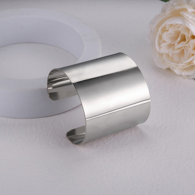 2022. Nova Boho široka manšeta Otvorena narukvica Punk Cool Psycho Sjajna prstenasta narukvica Ženski podesivi dodaci za zapešće Nakit za djevojke