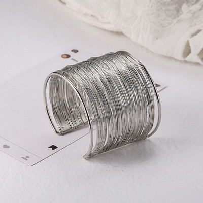 2022. Nova Boho široka manšeta Otvorena narukvica Punk Cool Psycho Sjajna prstenasta narukvica Ženski podesivi dodaci za zapešće Nakit za djevojke