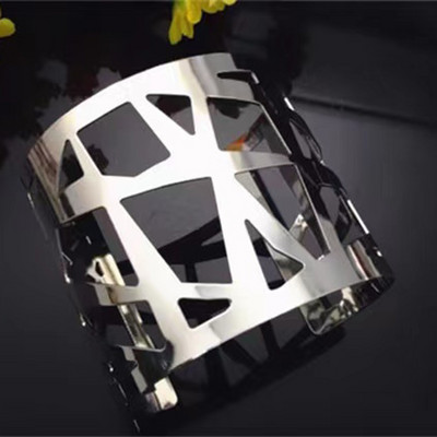 2022. Nova Boho široka manšeta Otvorena narukvica Punk Cool Psycho Sjajna prstenasta narukvica Ženski podesivi dodaci za zapešće Nakit za djevojke