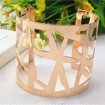 2022. Nova Boho široka manšeta Otvorena narukvica Punk Cool Psycho Sjajna prstenasta narukvica Ženski podesivi dodaci za zapešće Nakit za djevojke