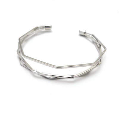 2022. Nova Boho široka manšeta Otvorena narukvica Punk Cool Psycho Sjajna prstenasta narukvica Ženski podesivi dodaci za zapešće Nakit za djevojke