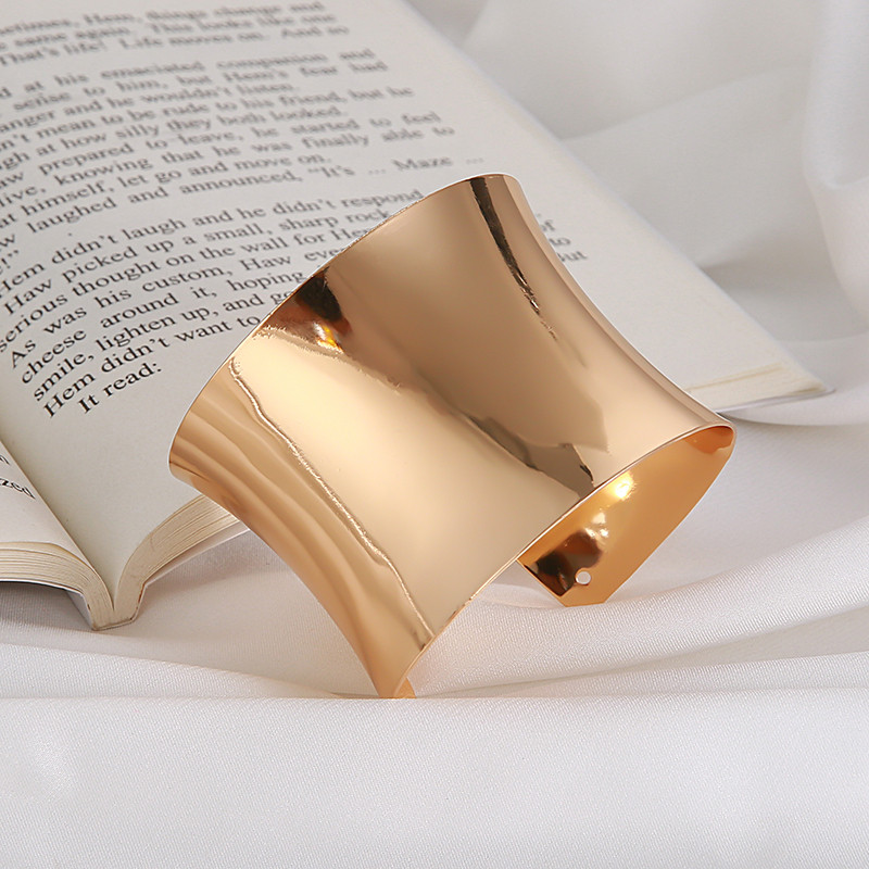 2022. Nova Boho široka manšeta Otvorena narukvica Punk Cool Psycho Sjajna prstenasta narukvica Ženski podesivi dodaci za zapešće Nakit za djevojke