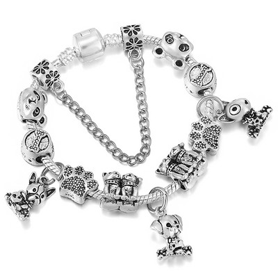 Vintage hõbedase värvi võlu käevõrud naistele naine DIY kristallhelmed brändi käevõru Pulseira ehete eripakkumine