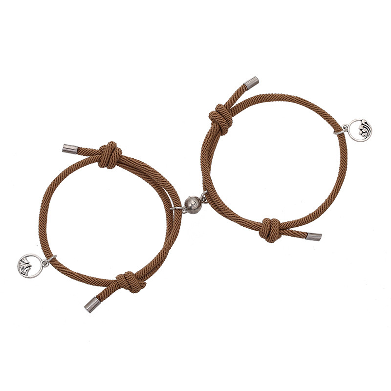 Valentīna dienas dāvana, roku darbs, regulējams jūras kalnu zvērests uz visiem laikiem mīlestības attiecību rokassprādzes magnētiskās saites ķēdes komplekts pāris