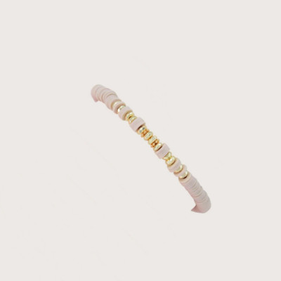 HERLOOK Boho juvelierizstrādājumu sakraušanas Heishi rokassprādzes sievietēm Vasaras polimēru māla krelles rokassprādze Zelta krāsā izvietotas krelles pulseri