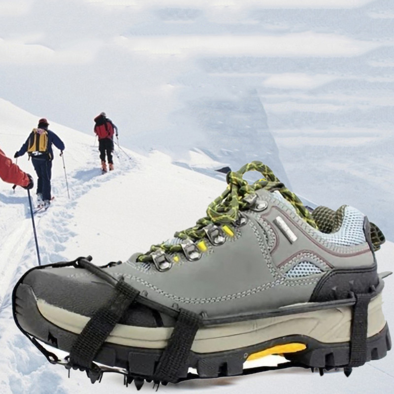 Pretslīdēšanas apavu pārsegi Sniega nagi āra 24zobu mangāna tērauda krampji nagi āra kāpšanas aprīkojums pārgājienu makšķerēšanas apavi