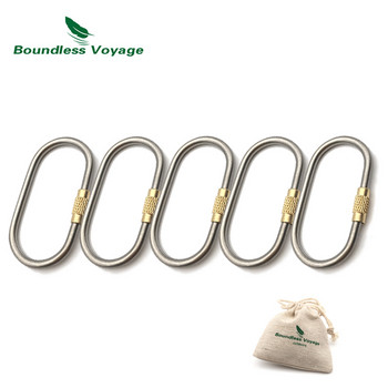 Boundless Voyage Titanium Carabiners Outdoor Camping Hook Pockle with Lock Climbing Accessories Quickdraws