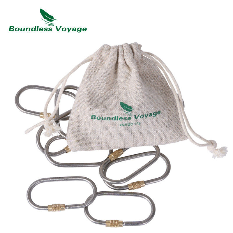 „Boundless Voyage“ titano karabinai, lauko stovyklavimo kablio sagtis su užraktu laipiojimo priedais „Quickdraws“