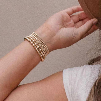Гореща разпродажба Гривна от златни мъниста за жени Нова мода Голяма кръгла ръчно изработена верига от мъниста Гривна стек Чар Бижута 2020