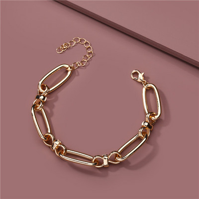 Sieviešu rokassprādze zelta krāsā, bieza, kupla ķēdes rokassprādzes Jauna modes šarmu rokassprādze sievietēm Hip Hop rotaslietas