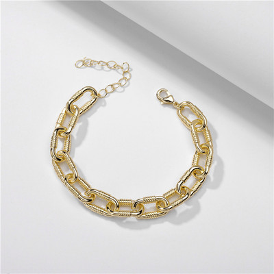 Sieviešu rokassprādze zelta krāsā, bieza, kupla ķēdes rokassprādzes Jauna modes šarmu rokassprādze sievietēm Hip Hop rotaslietas