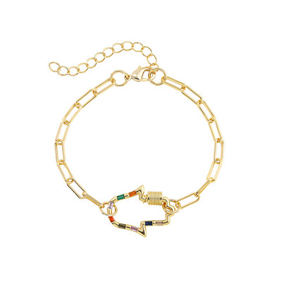 Boho πολύχρωμο βραχιόλι με πέτρα ζιργκόν με κρύσταλλο με κούμπωμα πεταλούδα για γυναίκες Βραχιόλι με αλυσίδα για ζευγάρια Κοσμήματα