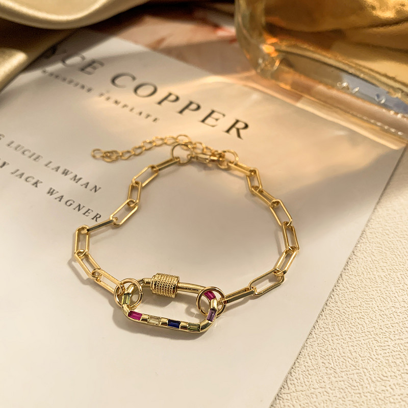 Boho πολύχρωμο βραχιόλι με πέτρα ζιργκόν με κρύσταλλο με κούμπωμα πεταλούδα για γυναίκες Βραχιόλι με αλυσίδα για ζευγάρια Κοσμήματα