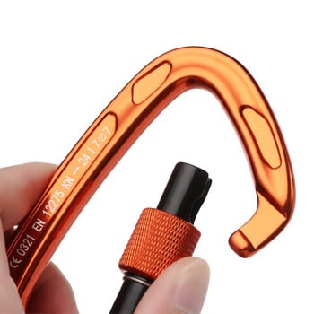 1PC Mountaineering Caving Rock Climbing Carabiner D Shapty Safety Master Screw Lock Buckle Escalade Equipement 12/23/24/25KN