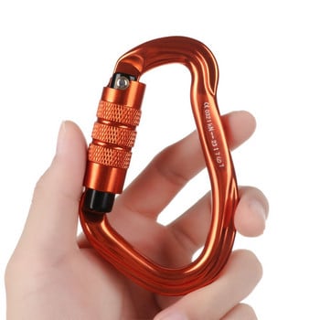 1PC Mountaineering Caving Rock Climbing Carabiner D Shapty Safety Master Screw Lock Buckle Escalade Equipement 12/23/24/25KN