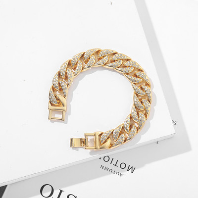 Modna narukvica sa zmijskim lancem za žene Metalni kubanski lanac od nehrđajućeg čelika s kristalnim teniskim narukvicama na ruci Nakit