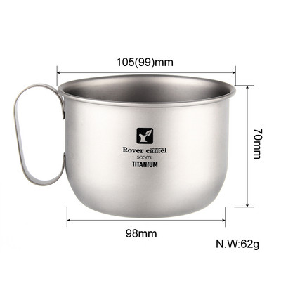 Rover Camel titán kávés bögre 500 ml titán tejcsésze edény edény fix fogantyúval Ta8351