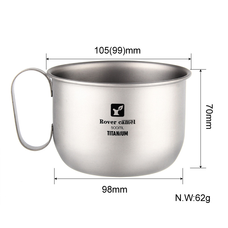Rover Camel titán kávés bögre 500 ml titán tejcsésze edény edény fix fogantyúval Ta8351