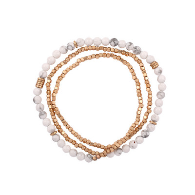 Vintage gyöngyökkel díszített természetes kőből készült elasztikus pulzera kézzel készített karkötő nőknek Báj többrétegű négyzet alakú gyöngyök karkötők női ékszerek