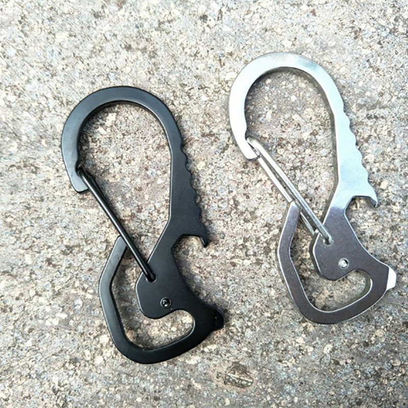 Lauko įrankiai Daugiafunkcis atsuktuvas karabino dangtelio keltuvas šešiakampis atsuktuvas butelių atidarytuvas Raktų pakabuko žiedas laipiojimo priedai