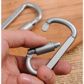 1vnt D formos stovyklavimo karabinas Aliuminio lydinio užrakinamas kablio žiedas Raktas Laipiojimo lauke kempingo laipiojimo įrankiai Priedai