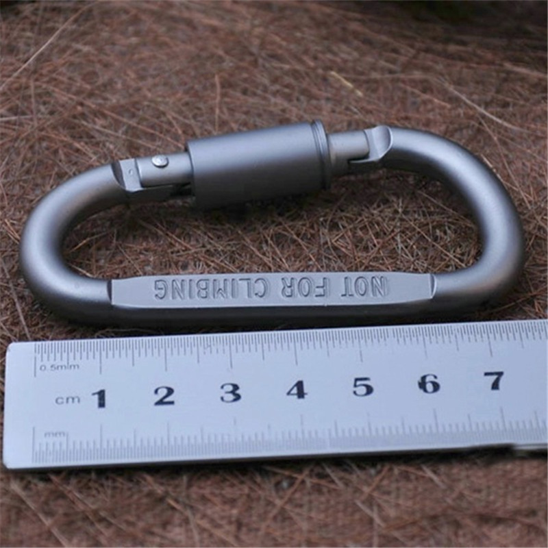 1vnt D formos stovyklavimo karabinas Aliuminio lydinio užrakinamas kablio žiedas Raktas Laipiojimo lauke kempingo laipiojimo įrankiai Priedai