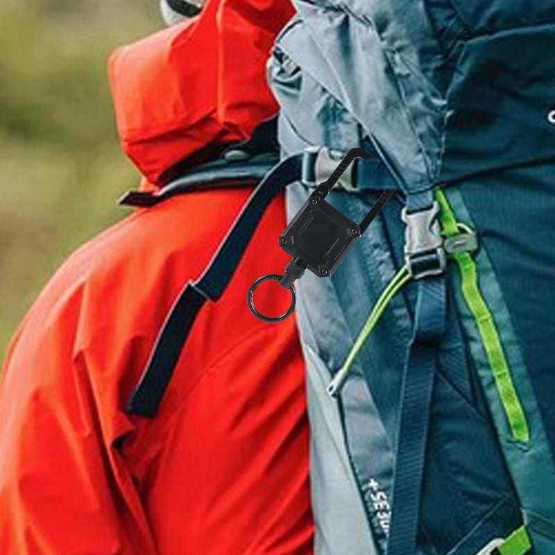 Sunkaus metalo ištraukiamas lauko karabinas magnetinis raktų pakabukas diržo ženklelio ritės spaustukas 27,5 colio sustiprintas plieninės vielos laidas