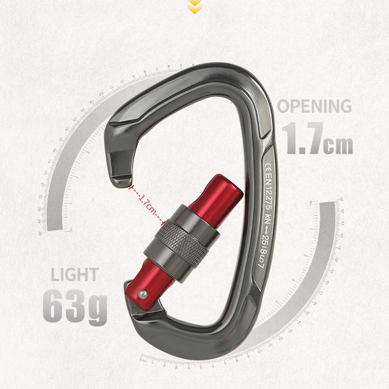 35KN Aviatsiooni alumiiniumsulamist karabiin libisemisvastane välikämping ronimine turvaklamber Pandla konks ellujäämistööriist välitingimustes