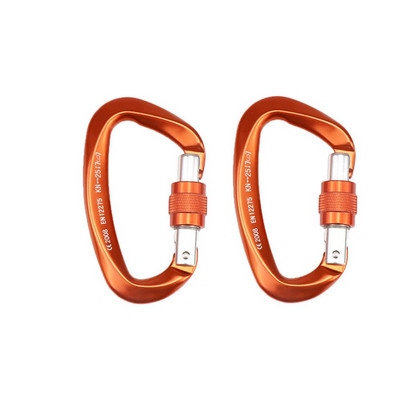 1vnt Profesionalus laipiojimo karabinas 25KN D formos laipiojimo sagties spynos saugos užraktas lauko laipiojimo įrangos priedai