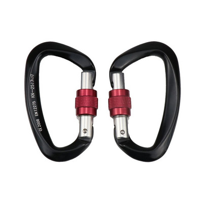 1vnt Profesionalus laipiojimo karabinas 25KN D formos laipiojimo sagties spynos saugos užraktas lauko laipiojimo įrangos priedai