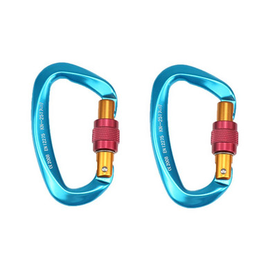 1vnt Profesionalus laipiojimo karabinas 25KN D formos laipiojimo sagties spynos saugos užraktas lauko laipiojimo įrangos priedai