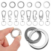 1 vnt tikro titano raktų pakabukas, pritaikytas itin lengvas EDC raktų pakabukų laikiklis Titano lydinio žiedas automobilio raktų pakabuko įrankiai