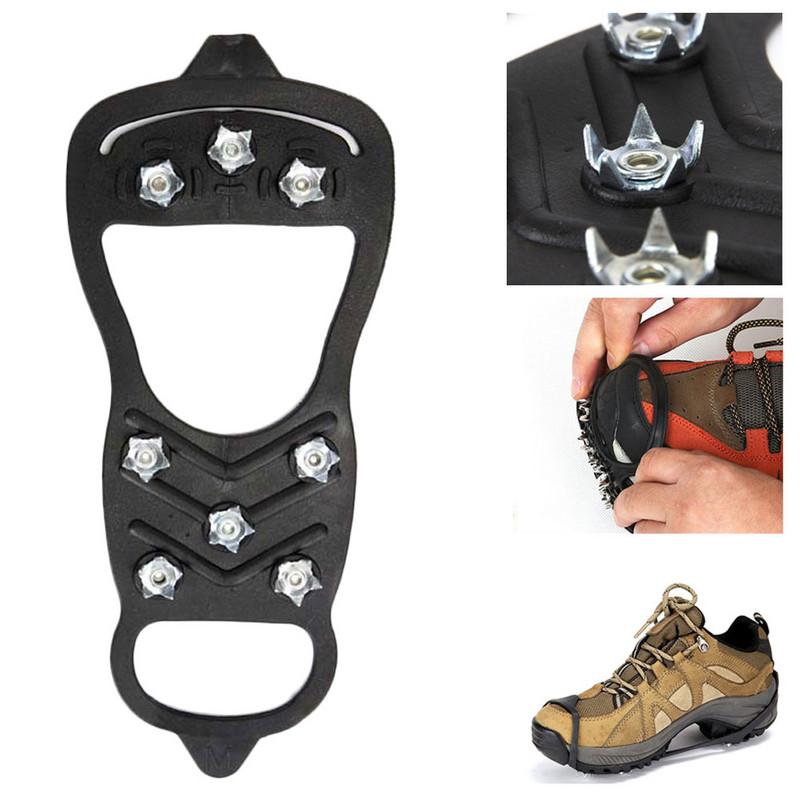 1 pár 8 fogas csúszásgátló jégfogó tüske téli hegymászó csúszásgátló hótüskék markolat kapcsok a cipők felett, takarók Crampon Dropship