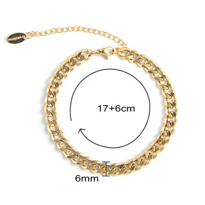 Zelta krāsas nerūsējošā tērauda rokassprādzes sievietēm ar aizdare, bieza kubiešu saite ķēdes rokassprādze mezgls aproce aproce paziņojums rotaslietas