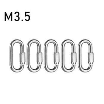 5 бр. 304 неръждаема стомана M3 M4 M5 Щипки за къмпинг Карабинер за оцеляване Закопчалка Щипка за открито Свързващи пръстени Принадлежности за туризъм