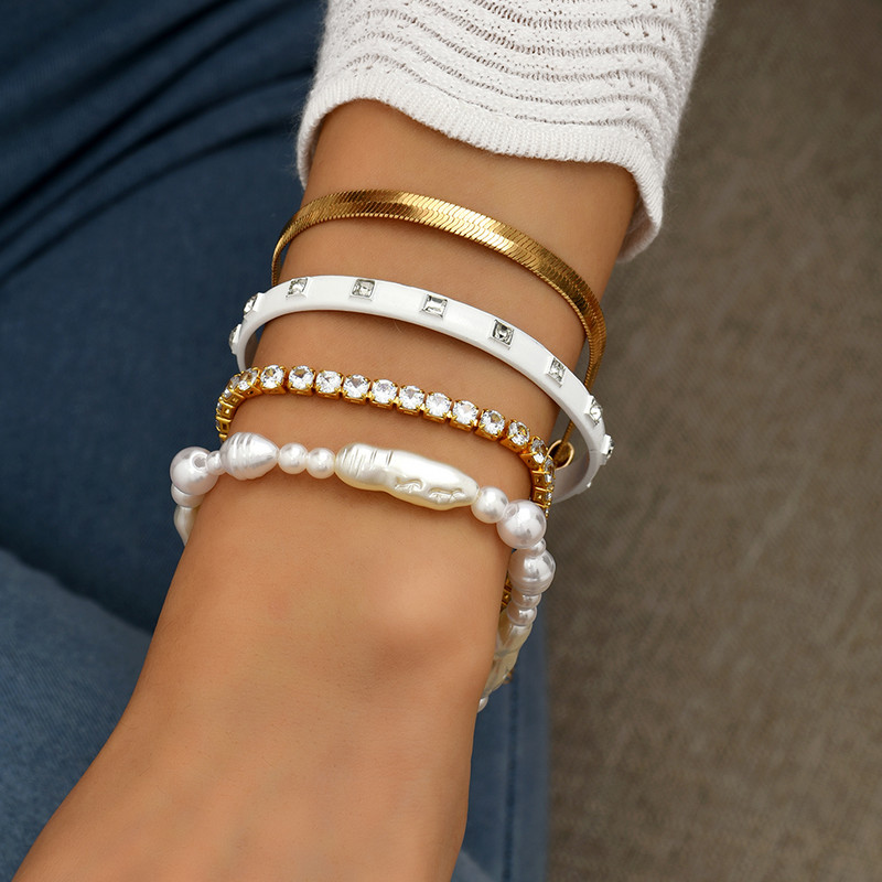 Modne cirkonske kristalne teniske narukvice za žene punk zlatne boje zmija kubanski lančić narukvice vintage nakit poklon