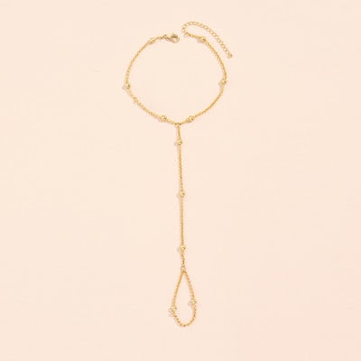 2022 új női kézi karkötő rabszolga láncszem ujjgyűrű réz gyöngyök láncok összekapcsolt kézi karkötők nőknek