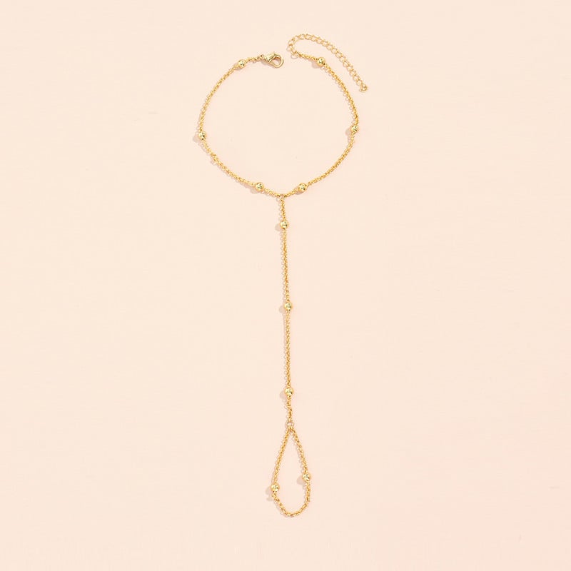 2022 új női kézi karkötő rabszolga láncszem ujjgyűrű réz gyöngyök láncok összekapcsolt kézi karkötők nőknek