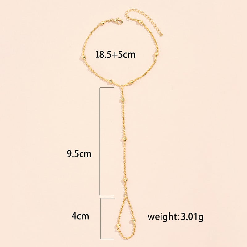 2022 új női kézi karkötő rabszolga láncszem ujjgyűrű réz gyöngyök láncok összekapcsolt kézi karkötők nőknek