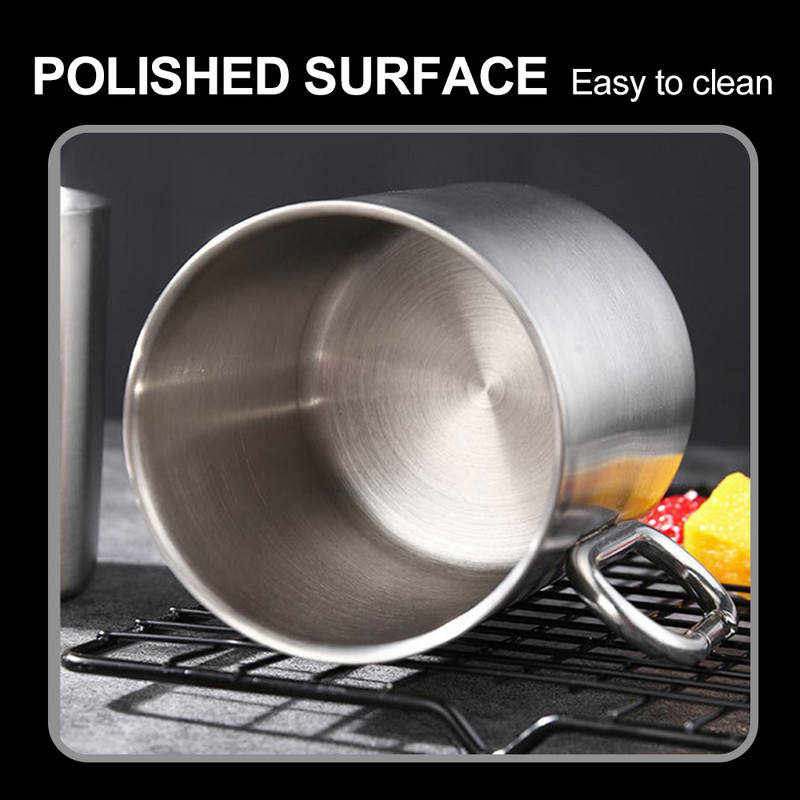 200 ml/300 ml/400 ml välikämpingu veetass roostevabast terasest kohvikruusi teetass karabiiniga käepidemega seljakotivarustuse jaoks