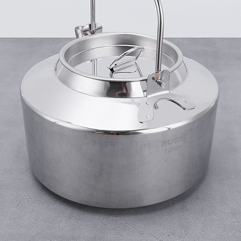 1,2 l nerūsējošā tērauda mugursoma tējkanna āra izturīgai augstas kvalitātes tējkanna